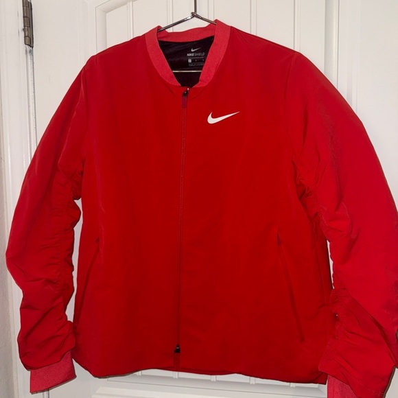 Nike Women's Vibrant Red Bomber Jacket - Picture 1 of 16